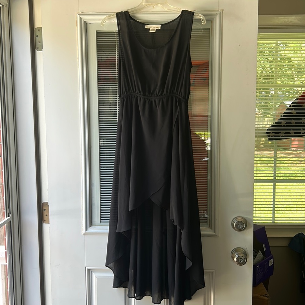 Black sheer hi lo dress perfect for hostessing or a night out